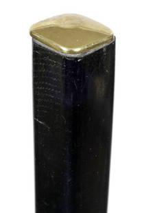 18.”Sulko” Dance Cane-Ca. 1920-A 14kt gold disk atop,: 18.”Sulko” Dance Cane-Ca. 1920-A 14kt gold disk atop, square ebony shaft and a horn ferrule-O.L. 38”