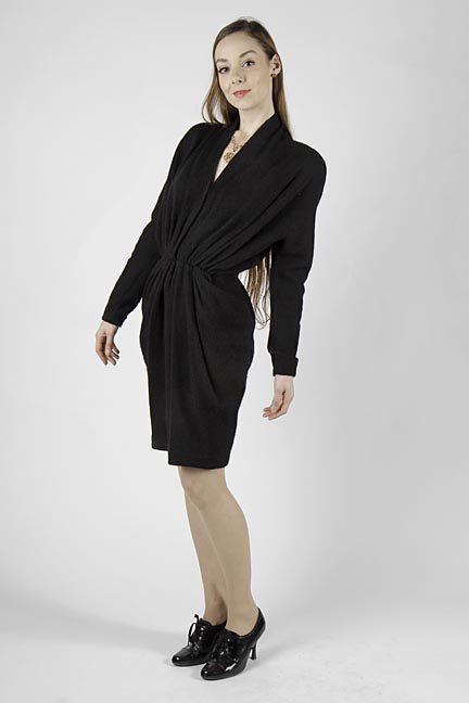 Donna Karan gathered wool dress size 8: Donna Karan gathered wool dress size 8
