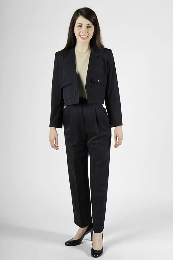 Givenchy navy wool pant suit size 36: Givenchy navy wool pant suit size 36