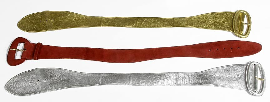 Donna Karan 3 belts leather and suede size medium: Donna Karan 3 belts leather and suede size medium