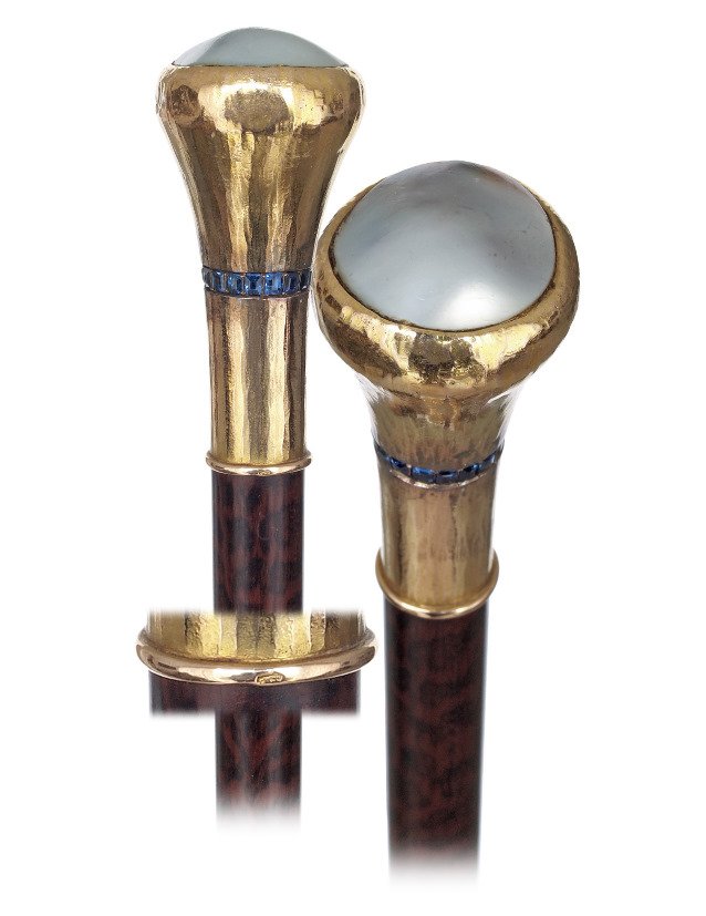  34. Art Nouveau Gold Dress Cane-Ca. 1890-18 karat (1 of 9)