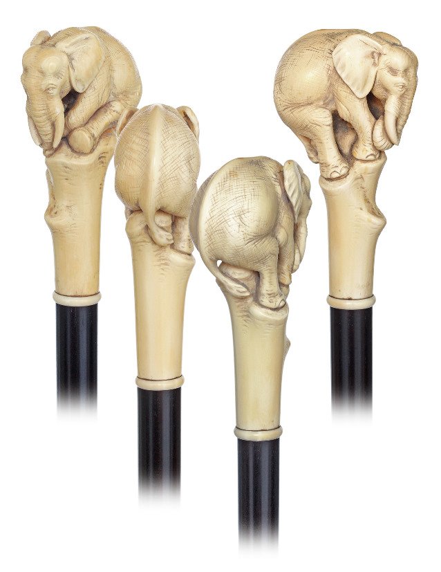  87. Spectacular Ivory Elephant Cane-Ca. (1 of 10)