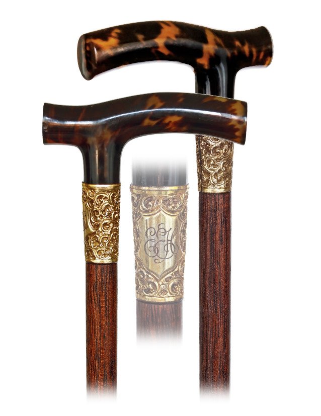  106. Feminine Tortoiseshell Dress Cane-Ca. 1880-Plain (1 of 7)