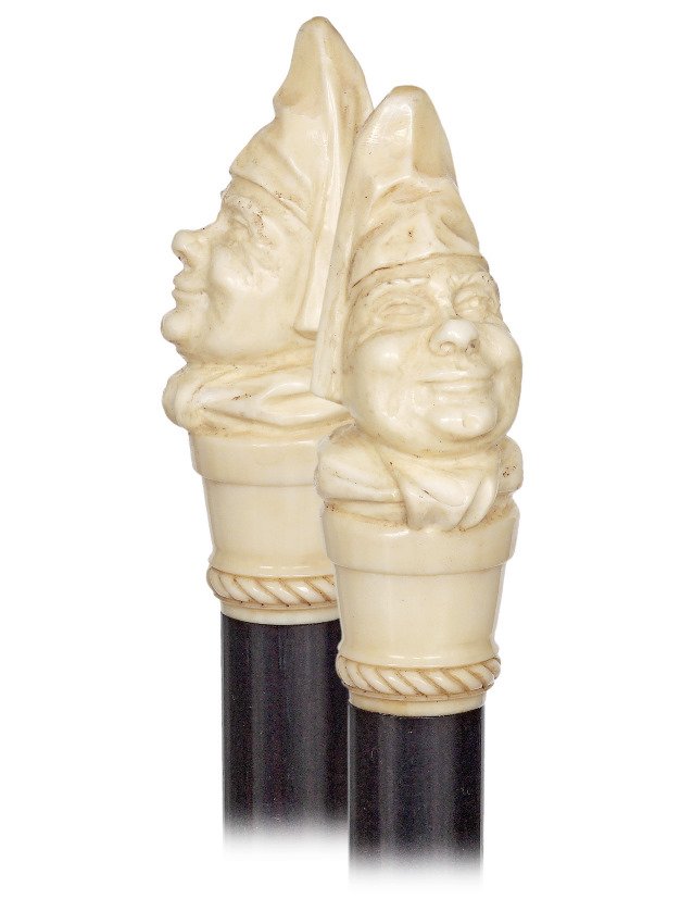  115. Ivory “Alfred Prunier” Portrait Cane-Ca. (1 of 9)