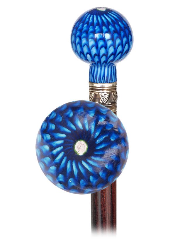  140. Mascot Paperweight Dress Cane-Ca. 1900-Mushroom (1 of 4)