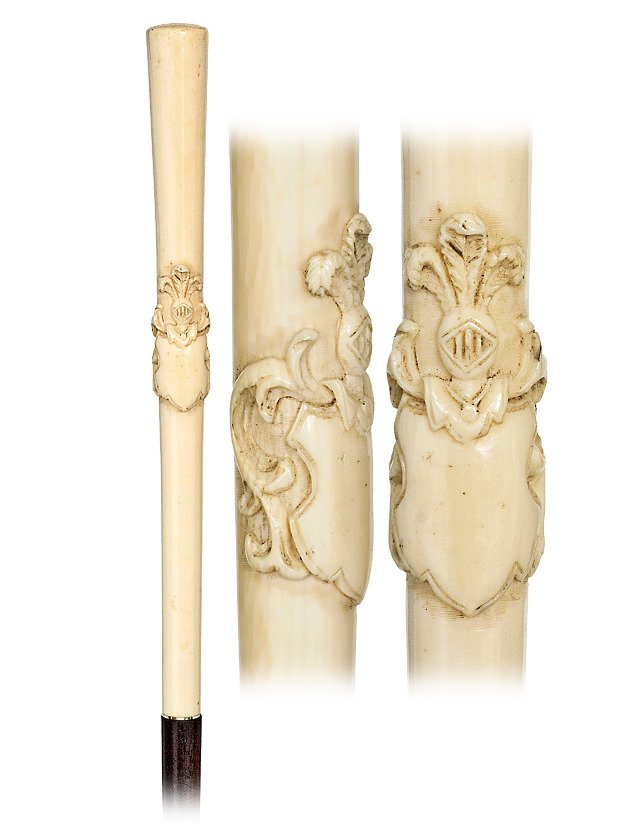  147. Ivory Noble Man’s Cane-Ca. 1880-Long ivory handle (1 of 5)