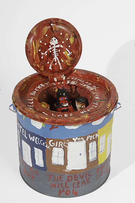 Outsider/Folk Art- Ronald Cooper "Hell Wholes" Paint on (1 of 1)