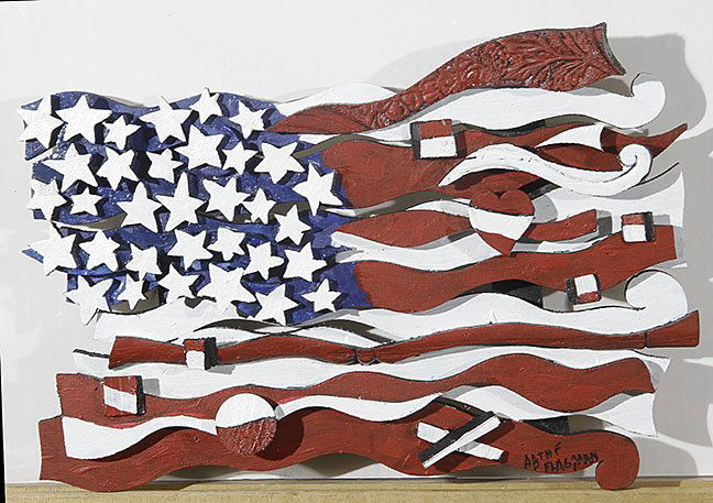 Outsider/Folk Art-AB The Flagman "Untitled".  Two piece (1 of 2)