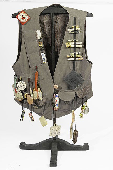 Outsider/Folk Art-Connie Roberts "Fishing Vest". Mixed (1 of 1)