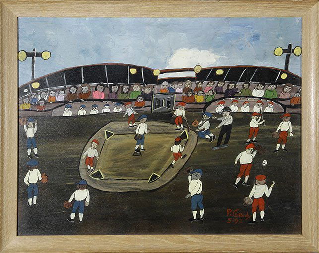 Outsider/Folk Art- Priscilla Cassidy "The Homerun". (1 of 1)