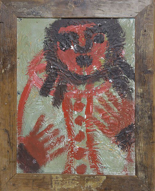 Outsider/Folk Art-Eddy Mumma. Paint on board, signed: Outsider/Folk Art-Eddy Mumma. Paint on board, signed double, sided, 12" x 16", framed 15 1/2" x 19 1/2"