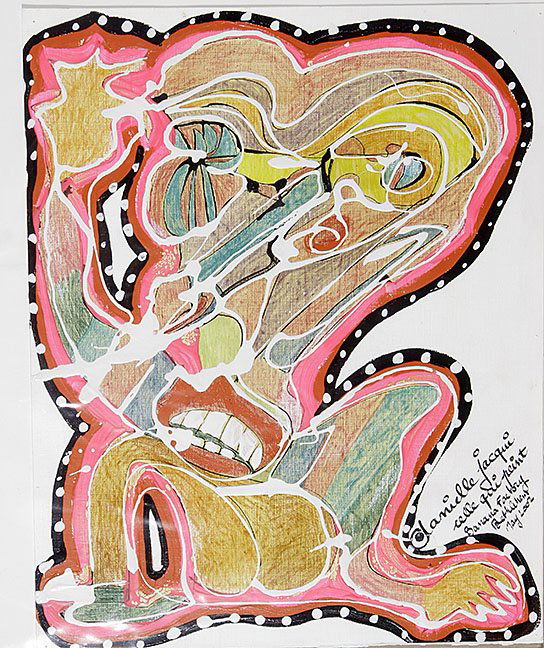 Outsider/Folk Art- Danielle Jacqui "Untitled". French (1 of 1)