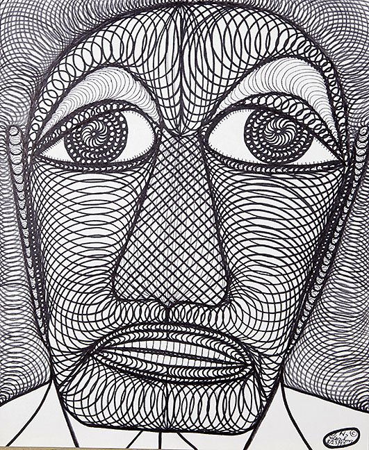 Outsider/Folk Art-Ted Gordon "Words of Sympathy". Ink (1 of 2)