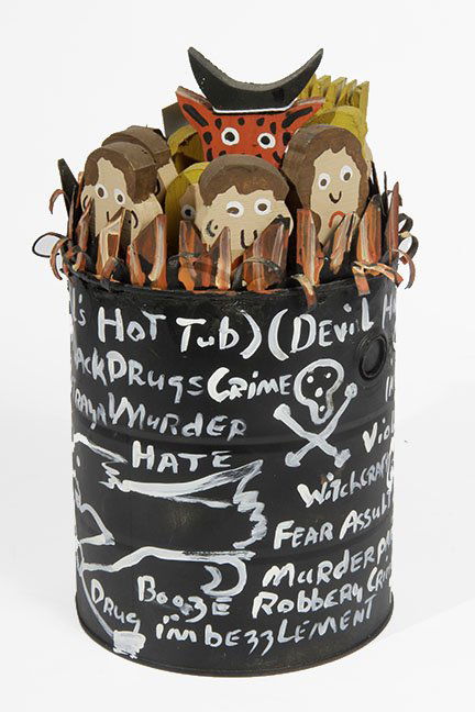Outsider/Folk Art-Tubby Brown "Devils Hot tub". Paint (1 of 1)