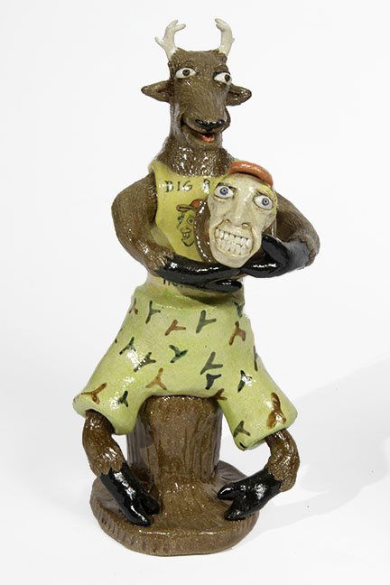 Outsider/Folk Art- Stacey Lambert "Hunt Club". Fired (1 of 1)