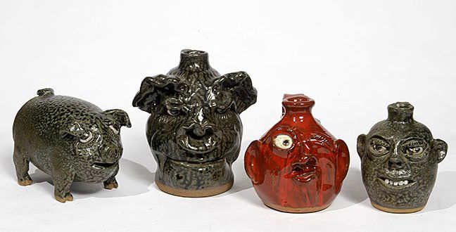 Outsider/Folk Art- This is a four piece pottery lot (1 of 1)
