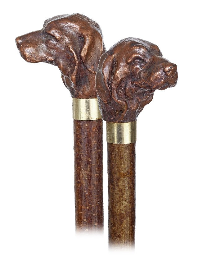 115. Dog Head Cane-Ca. 1920-Naturalistically modeled (1 of 6)