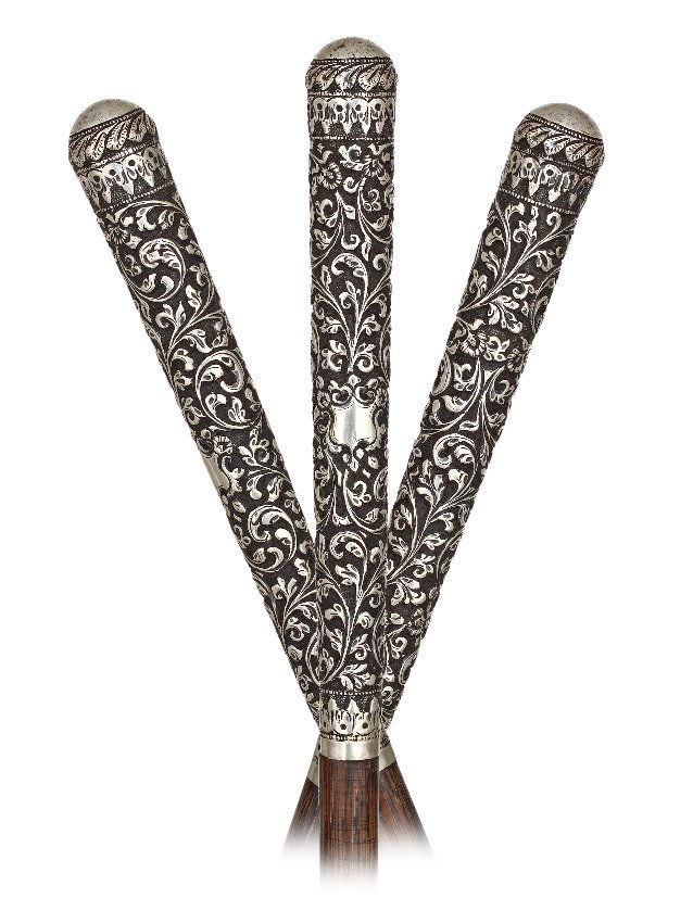 120. Silver Dress Cane-Ca. 1880-Long, vertical and (1 of 4)