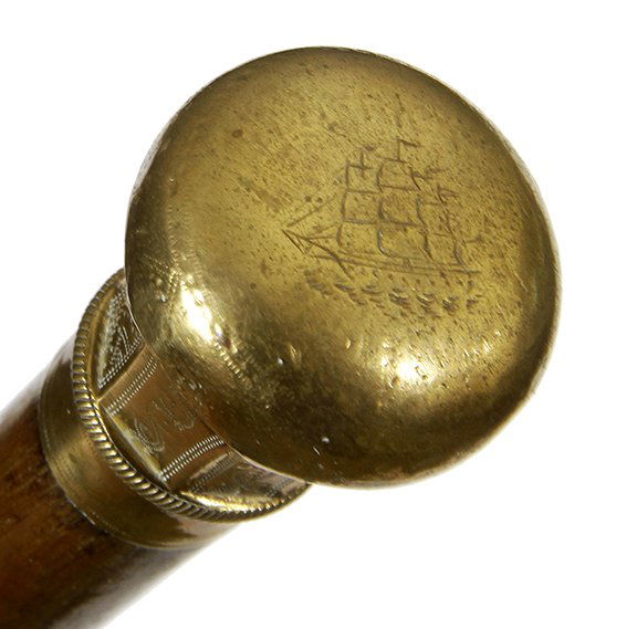 235. Defensive Gold Dress Cane- Ca. 1870- A rose gold (1 of 1)