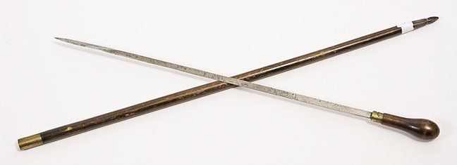 50. Sword Cane- Ca. 1900- A hardwood twist and lock (1 of 1)