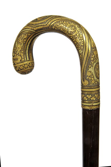 53.Fine Damascene Dress Cane- Ca. 1900- A prime example (1 of 1)