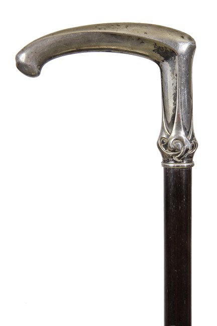 77. Art Nouveau Silver Dress Cane- Ca. 1890- An ornate (1 of 1)