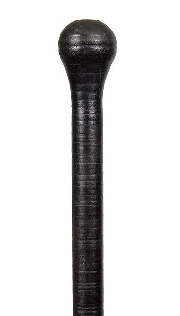 108. Defensive Cane- Ca. 1900- A leather disc cane with (1 of 1)
