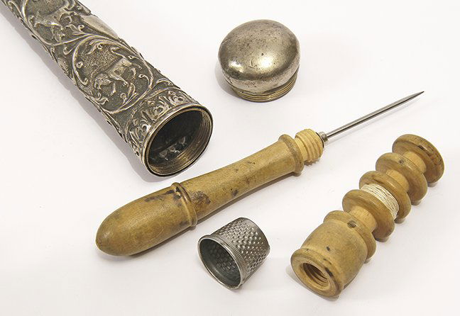 125. Sewing System Cane- Ca. 1880- An ornate high (1 of 2)