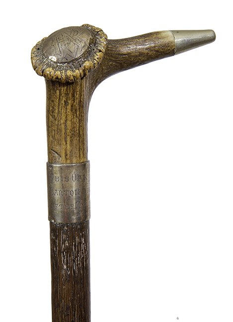 131. English Historical Cane- Dated 1889- “This oak was (1 of 1)