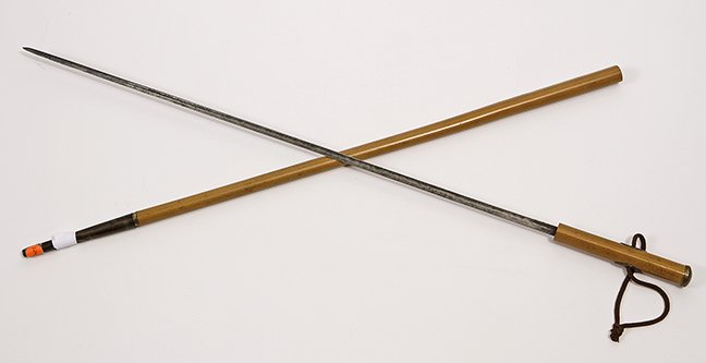 140. Sword Cane- Ca. 1800- An English sword cane with a (1 of 1)