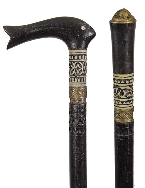 161. Pair of Sword Canes- Ca. 1950- A pair of Indian (1 of 3)