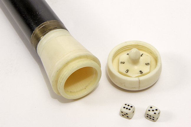 183. Ivory Gamblers Cane-Ca. 1890-An ivory handle which (1 of 2)