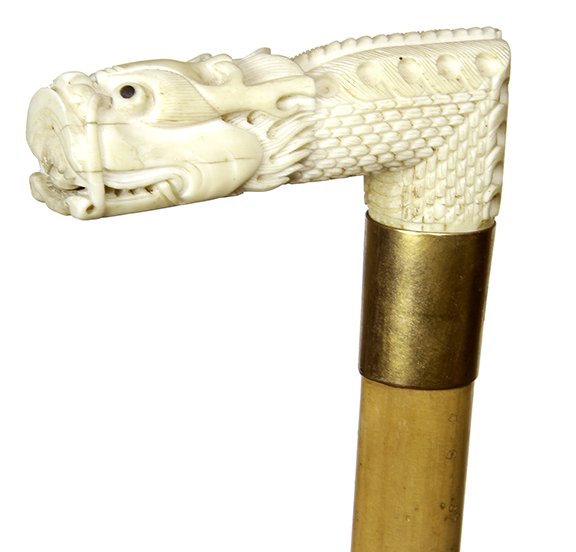 7. Johnny Winter Sword Cane- Ca. 1890- A carved ivory (1 of 3)