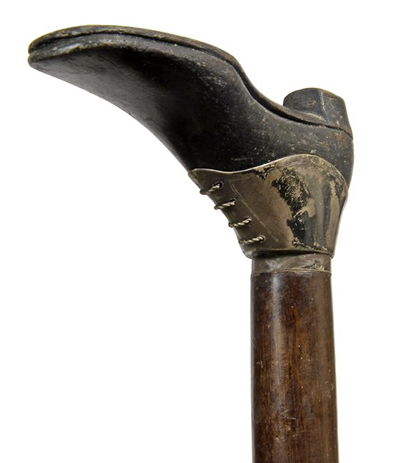 12. Johnny Winter’s Shoe Cane- Ca. 1900- A carved folk (1 of 1)