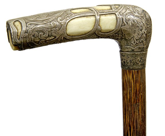 14. Johnny Winter Silver Cane- Ca. 1890- A silver metal (1 of 1)