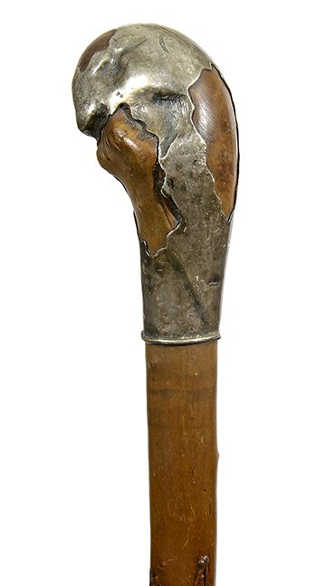 17. Johnny Winter Silver Folk Cane- Ca. 1830- An (1 of 1)