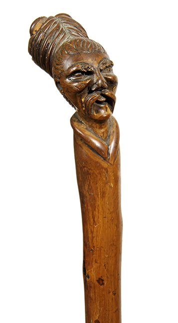23. Johnny Winter Chinese Cane- Ca. 1890- A one piece (1 of 2)