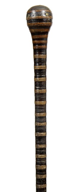 28. Johnny Winter Leather Cane- Ca. 1920- A stacked (1 of 1)