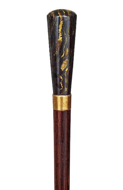 81. Hard Stone Dress Cane-Ca. 1920-Sizable tiger eye (1 of 3)