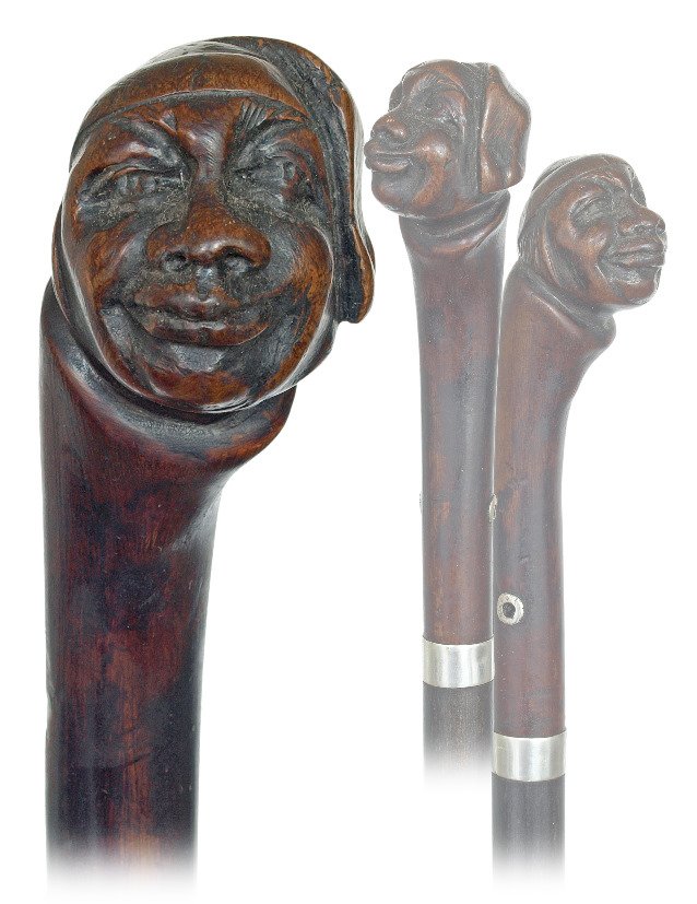 133. Folk Art Hardwood Handle-Ca. 1880-A long and dark (1 of 1)
