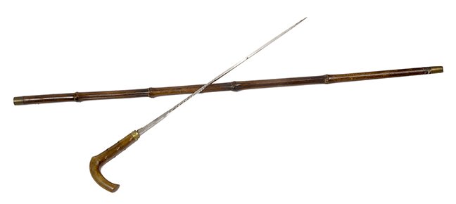 143. A Horn Sword Cane- Ca. 1870- An unusual horn (1 of 2)