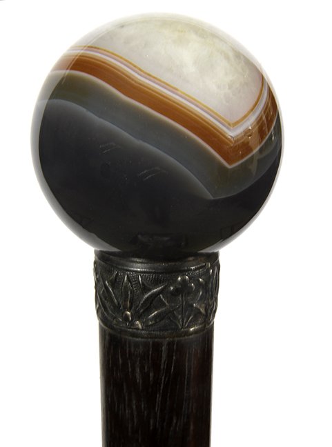 153. Agate Dress Cane- Ca. 1920- A beautiful four color (1 of 1)