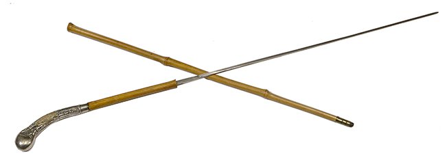 165. Silver and Stag Sword Cane- Ca. 1870- An early (1 of 2)