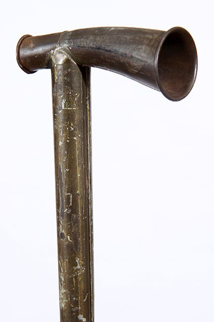 172. Political Kazoo Cane-Late 19th Century- These: 172. Political Kazoo Cane-Late 19th Century- These canes were made by Winfield Manufacturing company in Warren, Ohio, the horn is inscribed “ Prosperity-Protection-Patriotism”, this is a William M