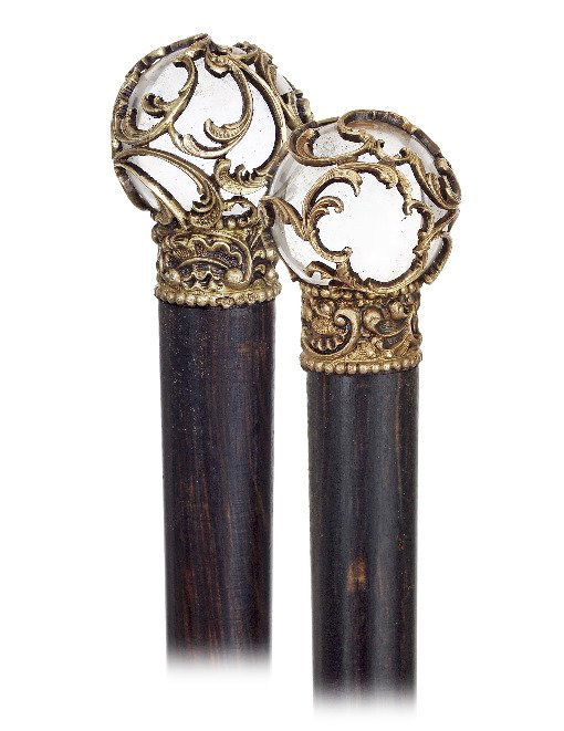 5. Hard Stone and Silver Dandy Cane-Ca. 1900-Small roc (1 of 4)