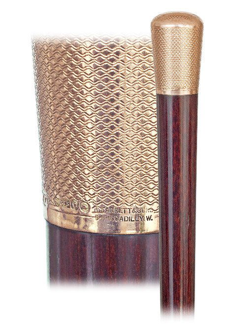 17. Gold Dress Cane-London hallmark 1917-9 karat rosé (1 of 6)