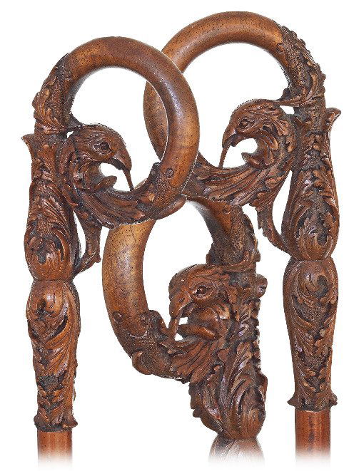 43. Early Nobility Cane-Ca. 1800-Flamed maple handle (1 of 9)