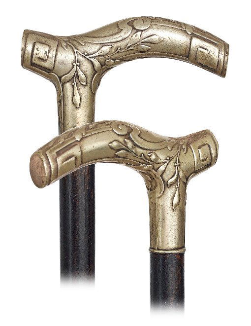 92. Art Nouveau Day Cane-Ca. 1910-Large Opera shaped (1 of 4)