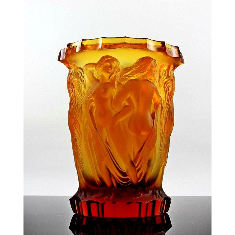 Bohemian Art Deco Amber Glass Large Vase (1 of 5)