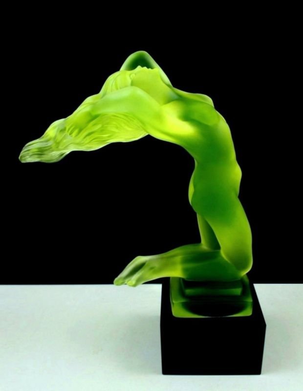 Glass Car Mascot \" Chrysis \" / Art Deco 1930 / (1 of 7)